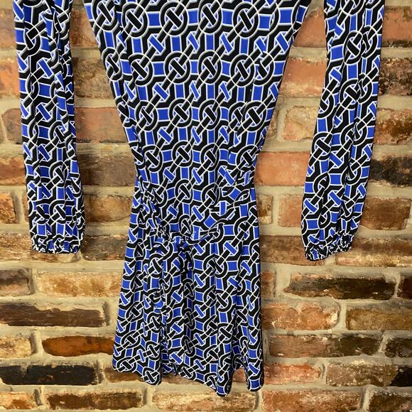 Laundry by Design Blue Black Geometric Mini Dress Women's Size Small - Picture 3 of 7